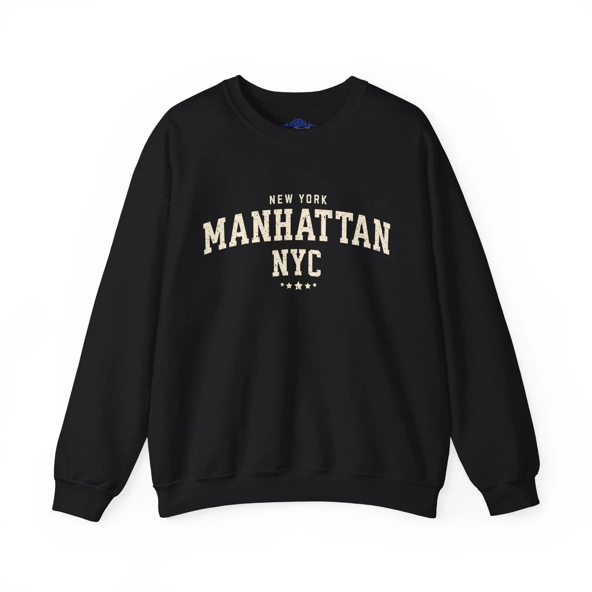 Manhattan New York Sweatshirt, NYC Trendy Sweatshirts Crewneck Collar Menswear Fabric Tops Cotton Sweaters Hoodie Loose
