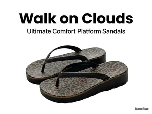 BlaneBlue Mothers Day Gift Viral Leopard Platform Flip Flops — Chunky Thick Sole Comfy Beach Sandals for Women