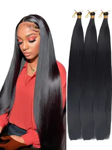 30 Inch Straight Hair Extensions 3 Packs Bone Straight Braiding Hair, Soft Synthetic Bundles Crochet Braids Hair Bundles for Braiding, Synthetic Hair Wigs, Synthetic Hairpiece