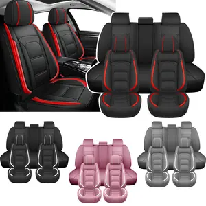 Car Seat Covers 5-Seat Full Set, Leather Seat Covers Waterproof Protector,Car Interior Covers Fit For 40/60 Spilt Rear Bench,Universal Fit For 4Runner / Malibu /Accord /Hyundai /Kia / Mazda / RAV4 /Camry
