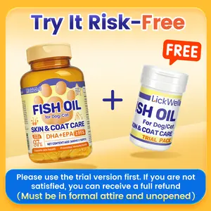 Cat specific - LickWell Pet fish oil 97% Omega-3, reduces hair loss and skin itching
