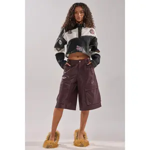 OVER DONE FAUX LEATHER BERMUDA SHORT