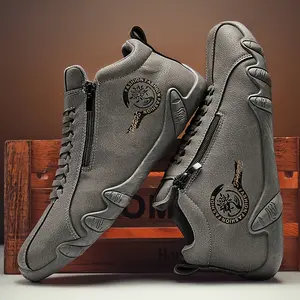 Men's Casual Shoes with Convenient Side Zipper for Traveling