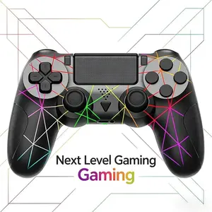 Ps4 Wireless Controller Limited Edition, Console Accessories, Lightning Design, Vibration Feedback, Six-Axis Gyroscope, 360° Motion Sensor, Compatible with Ps4