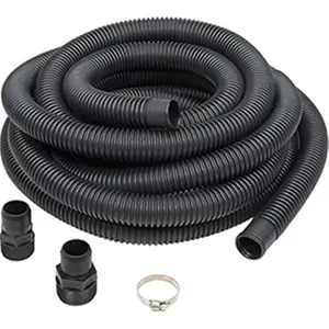Little Giant 599303 SPDK Sump Pump Discharge Kit, 1.25 in. Polyethylene Corrugated Hose, 1.5 in. & 1.25 in. Adaptors, Steel Clamp, Basement Water Drainage Solution