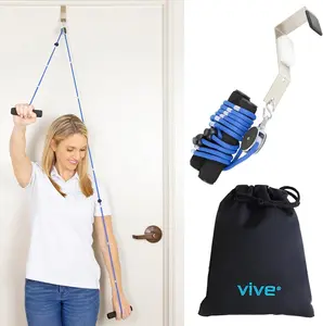 Vive Shoulder Pulley for Physical Therapy - Rotator Cuff Pain Pulley System - Over Door Rehab Exerciser - with Durable Metal Pulley & Comfortable Padded Handles (FSA/HSA Approved)