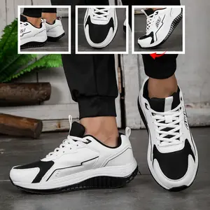 [ARCH SUPPORT] Men's Premium Rocker Bottom Running Shoes, Comfortable Walking Sneakers for Flat Feet, Ergonomic Standing All Day Work Shoes