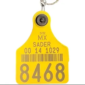 Cow tag keychains Llavero de arete de vaca con seria unica