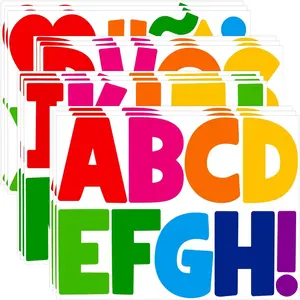 Large 108 PCS 12 Sheets Vinyl Self-Adhesive Alphabet Letter Stickers for Poster Board Mailbox DIY Crafts Classroom Party Decor Colorful 4 Inch