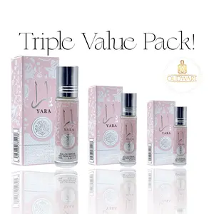 Yara Oil Pack of 3 - Viral Roll-On Oil Value Pack perfume  oils, Floral Sweet Perfume, Arabian Perfume Women