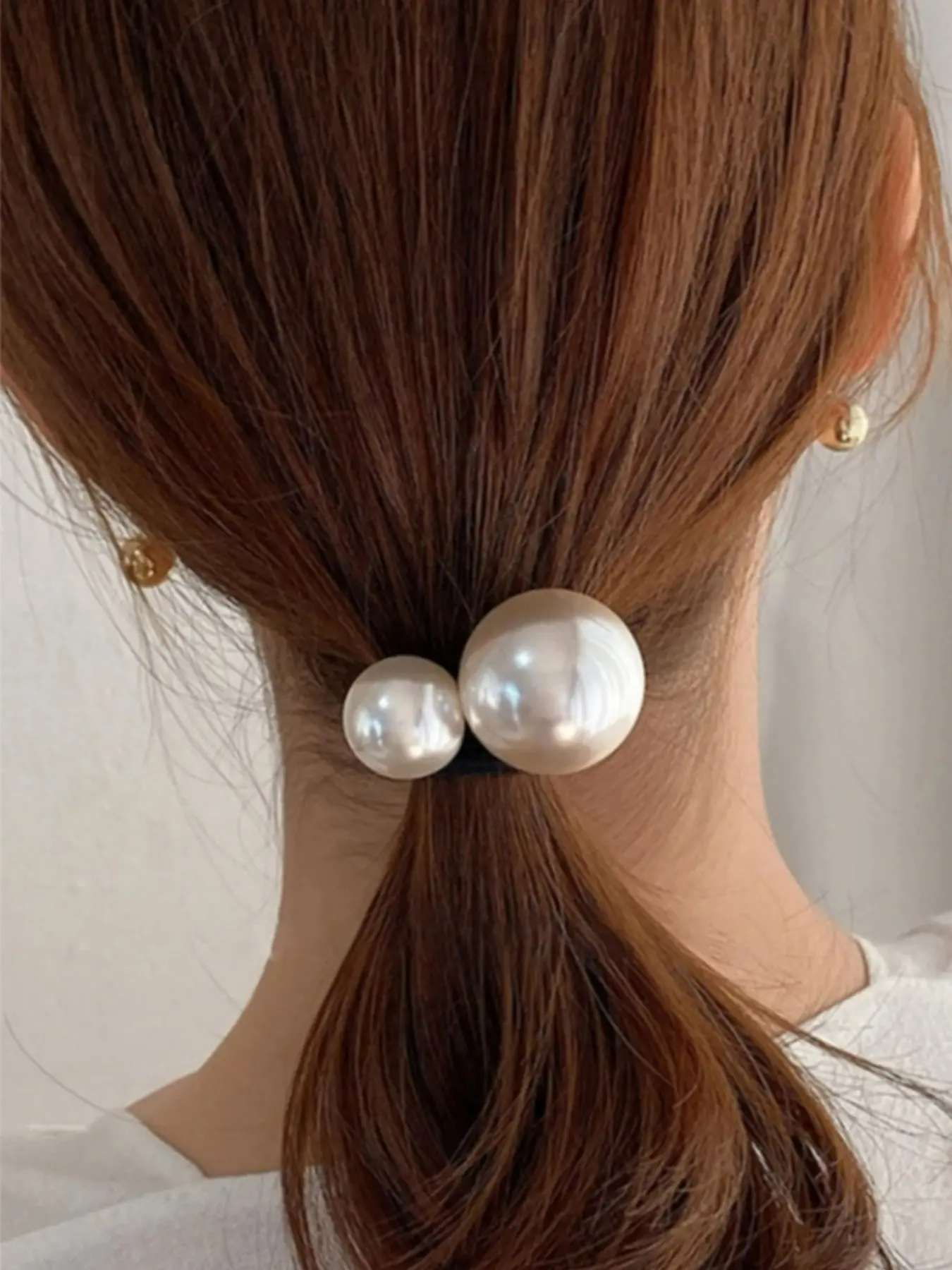 Elegant Pearl Hair Tie Set, High Ponytail Rubber Bands, Durable Elastic Hair Rope, Stylish Hair Accessories for Women & Girls, Elastic Hair Accessory, Elastic Hair Ties
