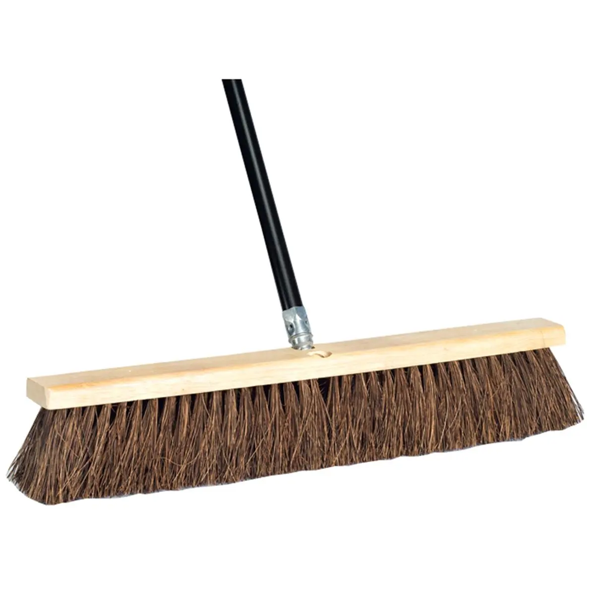212 MAIN 24 in. Palmyra Manual Push Broom - Heavy-Duty Wooden Long-Handle Work Tool with Handle for Household Hardwood Floor Cleaning