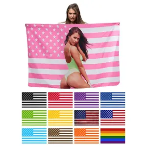 Tapestry  Custom Pink America Flag Tapestry, Personalized Flags Design Your Image,  Funny Tapestry Poster, for Decorating, Clubs, Concerts, Bars, University Dormitories, Living Rooms, Bedrooms, Customized Gifts, Size(inch):30X40, 40X60, 50X