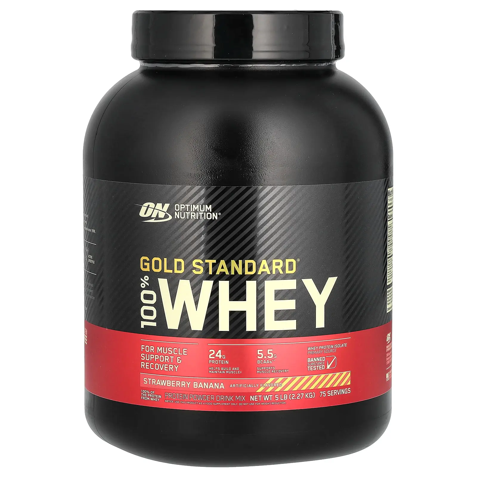 Optimum Nutrition Gold Standard® 100% Whey, Strawberry Banana, 5 lb (2.27 kg)
