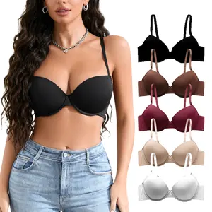 5-Pack Women's Underwire T-Shirt Bras – Soft, Breathable, Seamless support Comfy push bra bras women