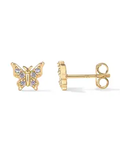 PAVOI 14K Gold Plated Dainty Stud Earrings for Women - Sterling Silver Posts Earrings with Cubic Zirconia