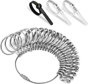 Ring Sizer Measuring Tool US Stainless Steel Ring Size 0-13 with Half Size, 3 Pcs Finger Ring Sizer Measure Gauge NuLink