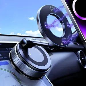 Upgraded Magnetic Adjustable Car Phone Holder, Universal Car Mount, Vacuum Suction Navigation Mount, Foldable Portable Stand, Stable Fit, Fits All Smartphones