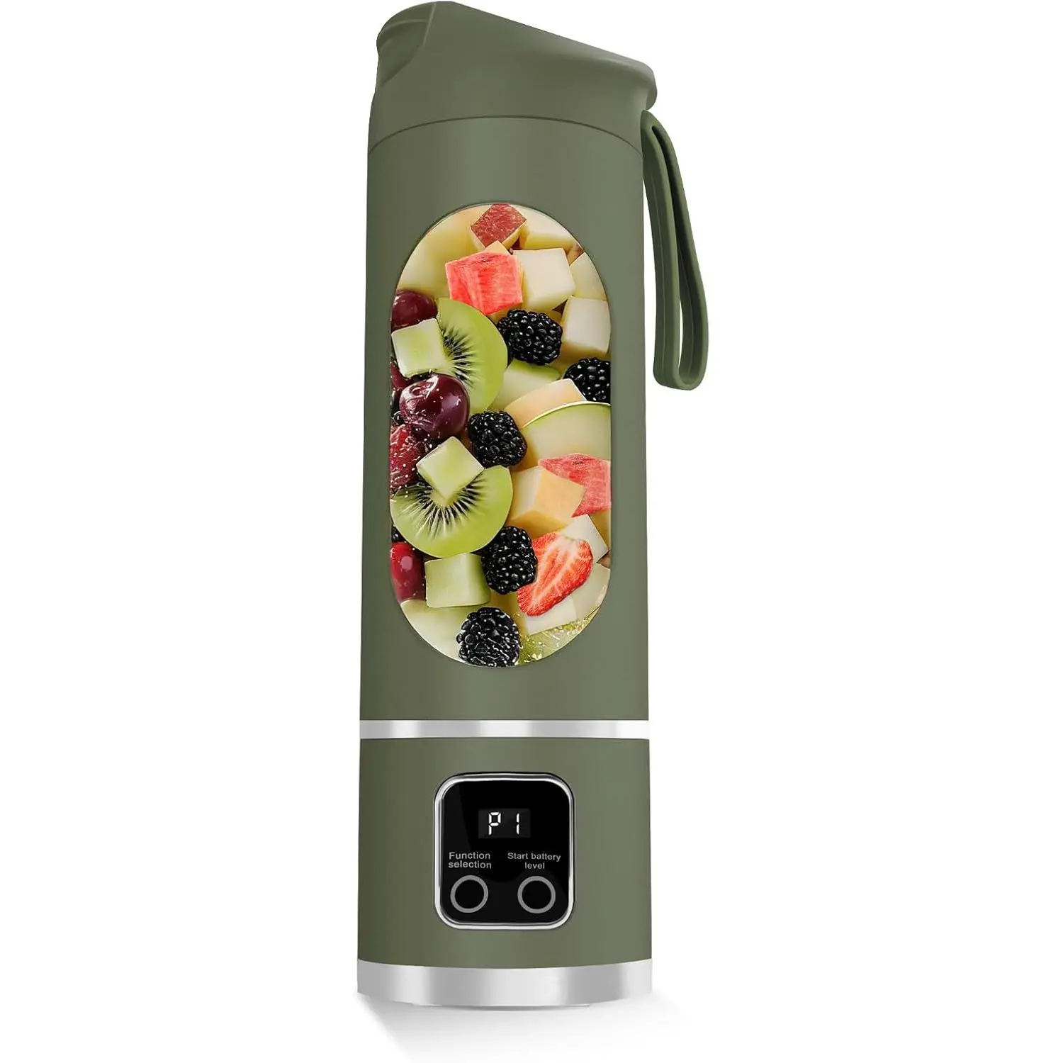 Compact 12-Blade Portable Blender, 500ML USB Rechargeable Small Size Juicer Cup, Personal Mixer for Protein Shakes, Travelers, Gym and Home