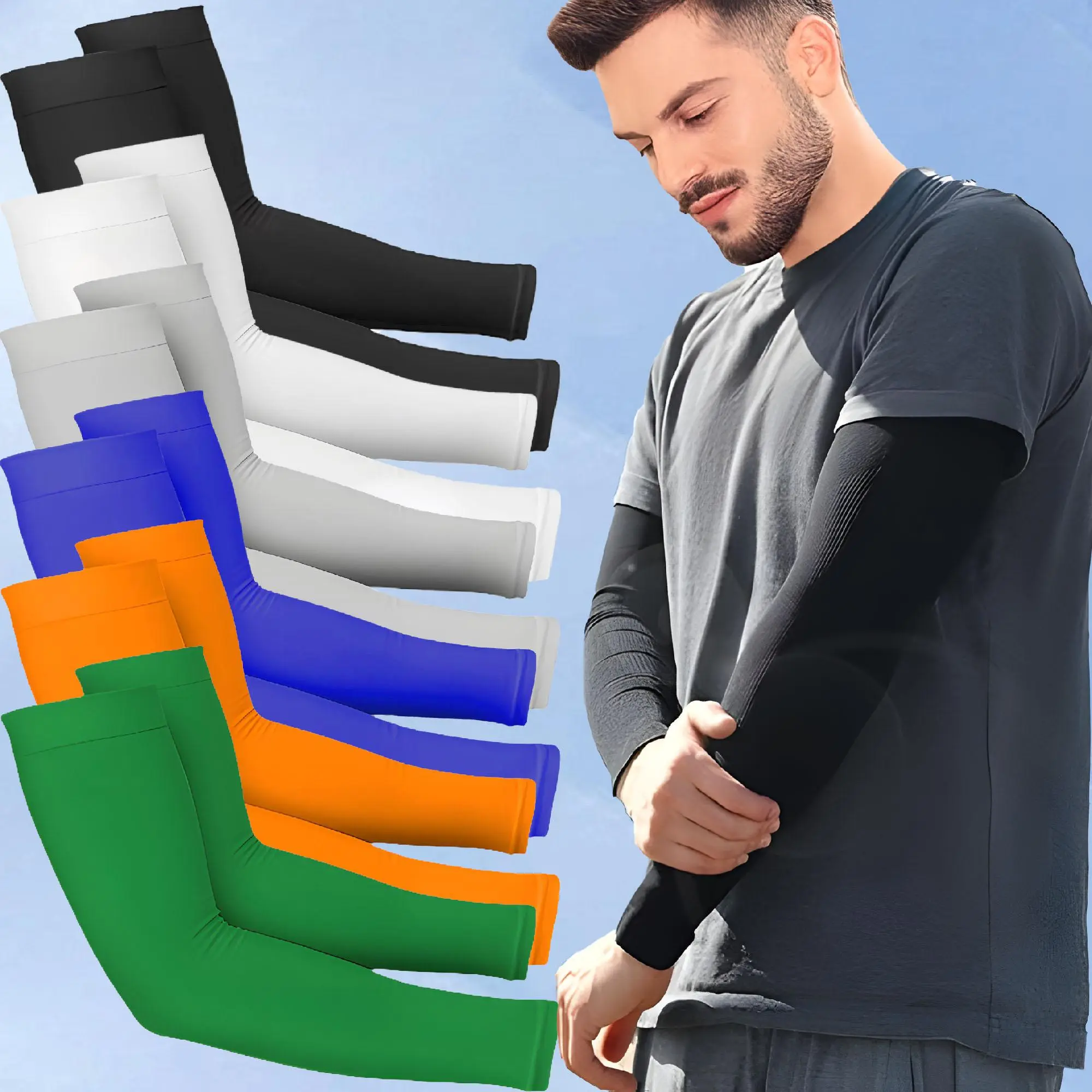 Unisex's Solid Color Elbow Support Sleeve, Elastic Elbow Brace, Sports Elbow Support Sleeve, Elbow Support Gear, Elbow Guard, Elbow Support For Athletes, Protective Arm Sleeves, Compression Arm Sleeves, Arm Sleeves Cover for Running, Hiking, Cycling