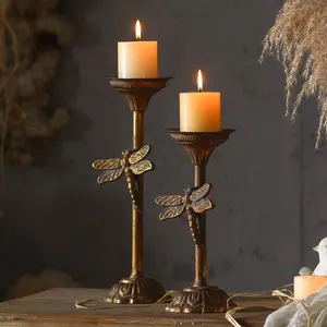 American Retro European Ironwork Butterfly Candlestick, Home Decoration, Romantic Candlelight Dinner Table Centerpiece, Shooting Prop