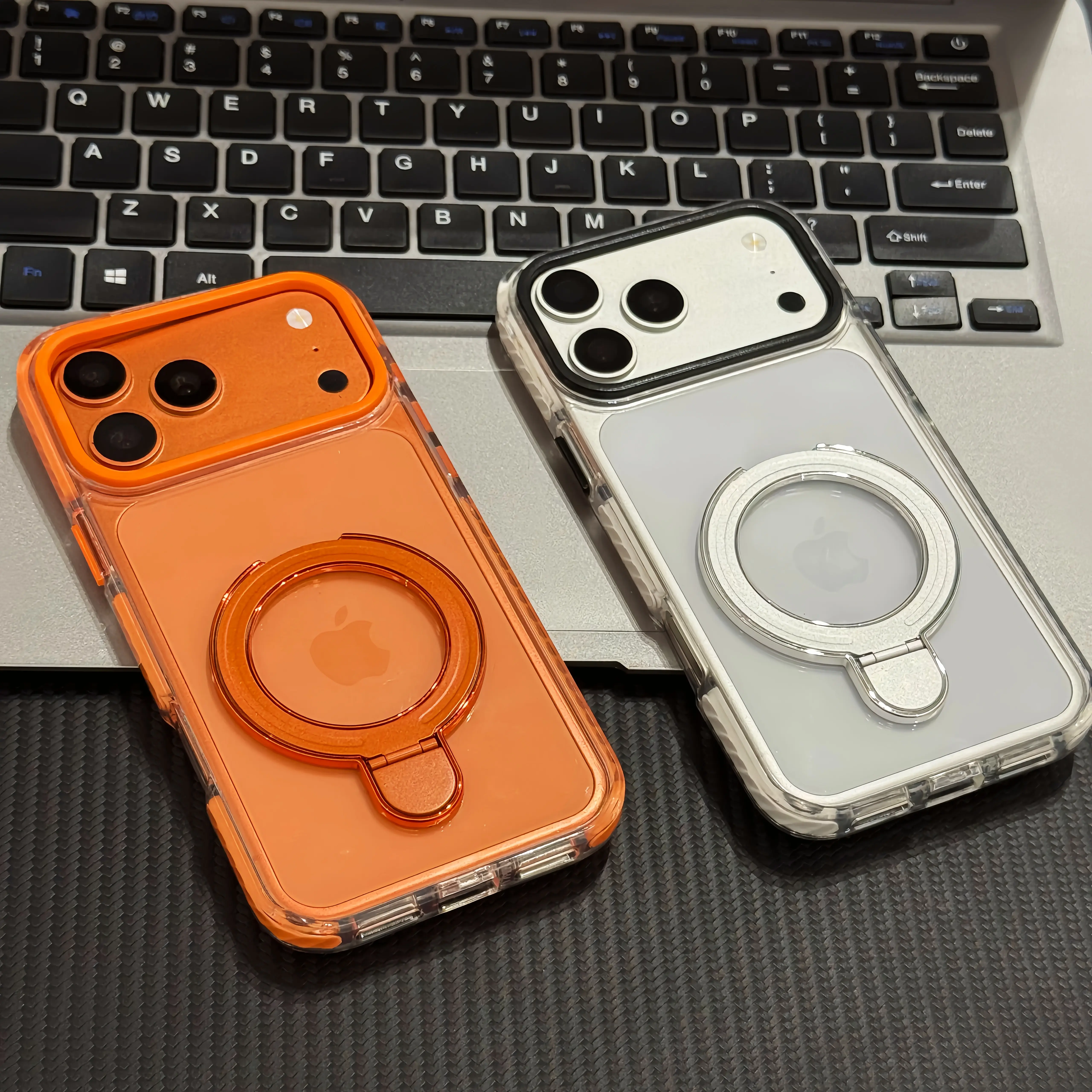 【Bold Color-Blocking Aesthetic】Magnetic Kickstand Two-Tone Phone CaseFeaturing A Built-In Rotatable Ring Stand Delivering Hands-Free Convenience And Eye-Catching Style Suitable for Apple 17 16 15 14 13 12