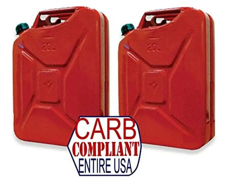 PAIR - CLASSIC 5 Gallon Steel Jerry cans - NATO Dimensions (DOT, CARB and EPA approved for all 50 states)