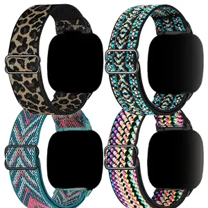Fitbit Sense/sense 2/versa 3/4 Compatible Elastic Watch Band, Adjustable Breathable Comfort Strap, Floral Pattern Design, Smartwatch Strap, Smart Watch Accessories
