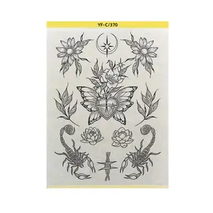 Pre-Drawn Tattoo Transfer Paper Roll, Pre-Drawn Patterned Tattoo Stencil Sheet, Easy Application Temporary Tattoos, Ideal for DIY Body Art