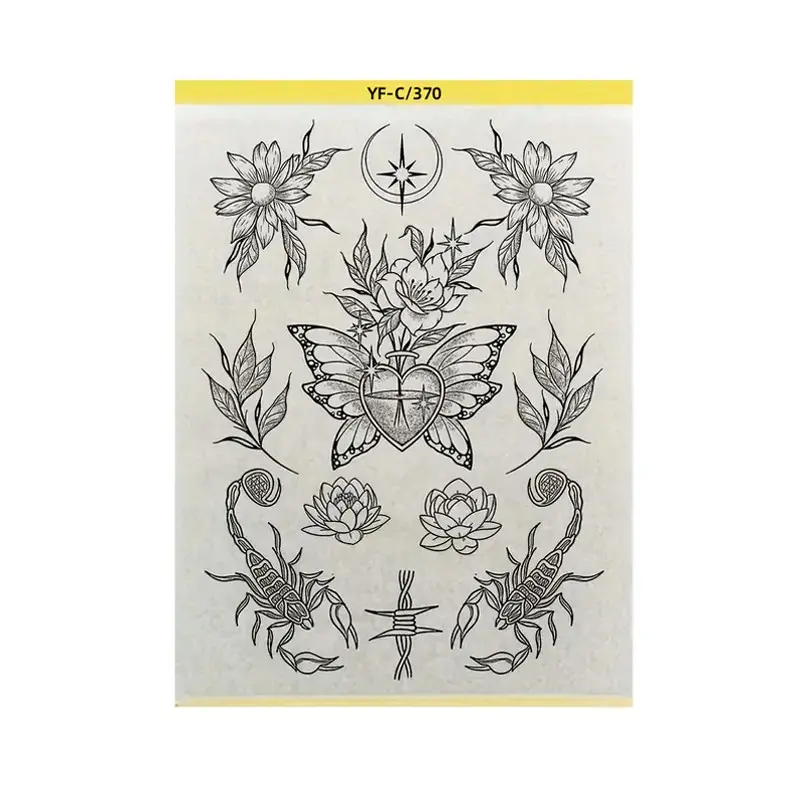 Pre-Drawn Tattoo Transfer Paper Roll, Pre-Drawn Patterned Tattoo Stencil Sheet, Easy Application Temporary Tattoos, Ideal for DIY Body Art, Spirit Tattoo Paper, Tattoo Supplies