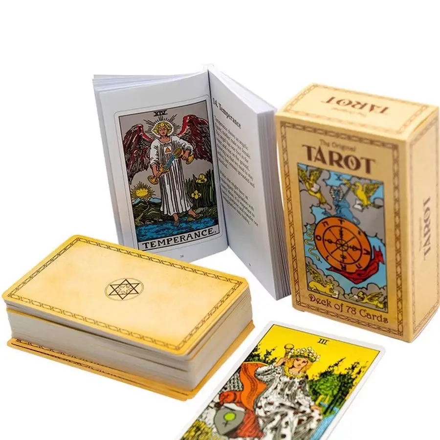 Original Tarot Deck,Classic 78-Card Tarot Deck for Beginners, Produced using smooth paper stock, and Guidebook – Ideal for Meditation and Gifting