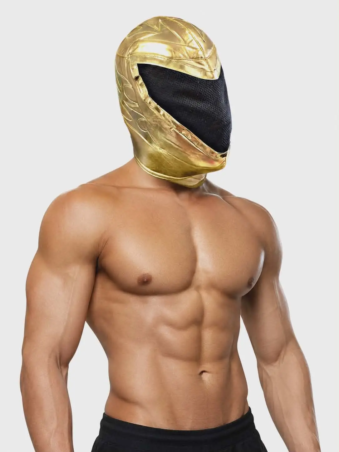 Wrestling Clothing Adult Traditional Mexican Luchador Tinieblas Wrestling Mask - Gold Details, Stylish Party Accessory for Sports & Events