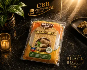 GENERIC Certified Organic Traditional Haitian Kasav Pam Cassava Bread - Coconut-Hinted, With Salt, Milk/Sugar Option, Ambient Storage, From Cap Haitien, Baking & Breadcrumbs Ingredient