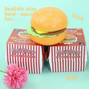 Stress Relief Hamburger Squeeze Ball, Simulated Food, Internet Celebrity Creative Prank Toy, Stress Relief Toy for Students to Relieve Pressure in Class