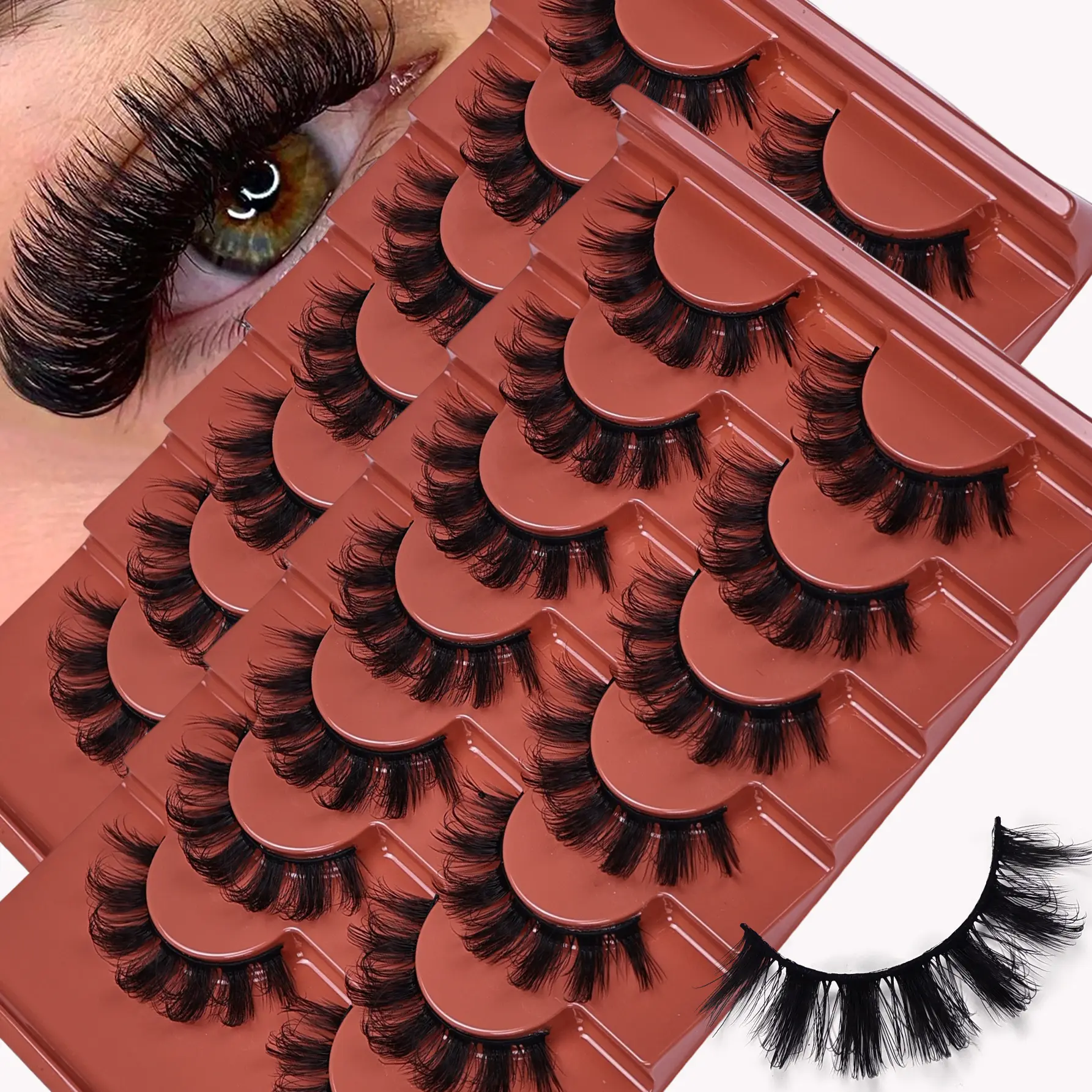 14 Pairs 3D Fluffy Synthetic False Eyelashes, Dramatic Realistic Fake Eyelashes, Messy Thick Lashes, 2 Pack Eyelashes Set, Volumized False Eyelashes, Volume Eyelashes, Perfect for Daily Wear & Special Occasions