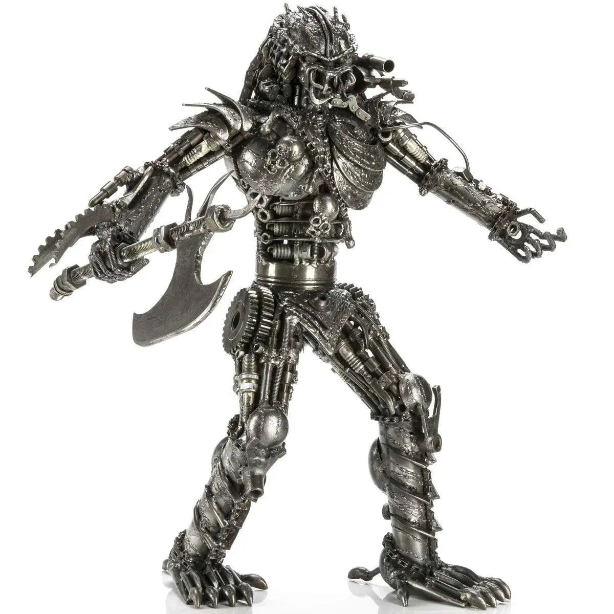 23" Predator with Axe Inspired Recycled Metal Sculpture