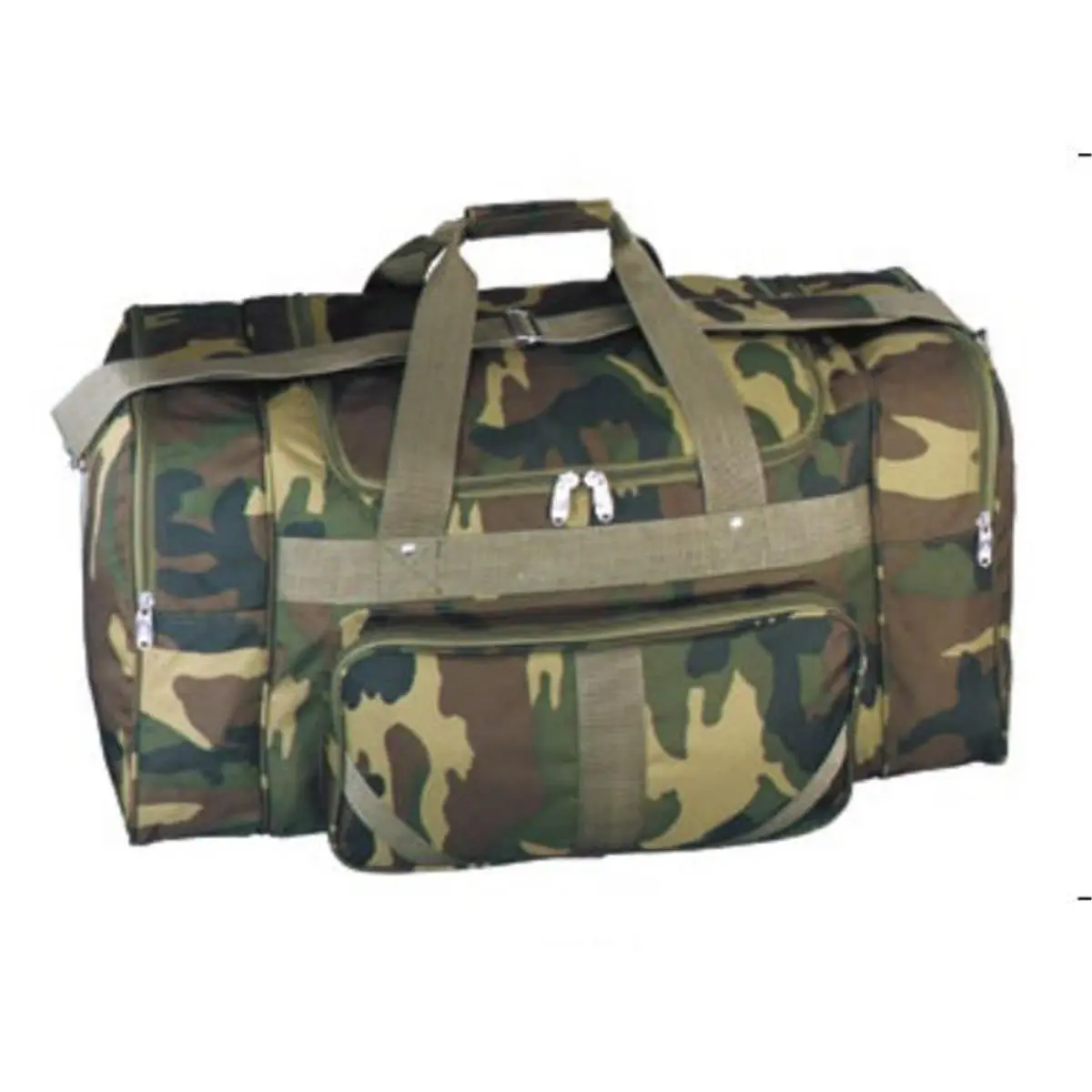 212 MAIN Everest 27 in. 600 Denier Jungle Camo Duffel Bag - Full Zip Clamshell Compartment, Side Pockets, Durable Construction
