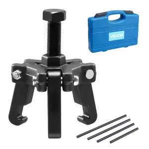 VEVOR Harmonic Balancer Puller Kit, Adjustable 3-Jaw Puller Fits Most Late Model Vehicles, 3-Jaw Pulley Puller Set with 4 Forcing Rods for Removing Harmonic Balancers Without Removing the Radiator