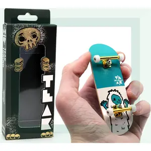 Teak Tuning 32mm Pro Fingerboard Heat Transfer Graphic Complete - Fully Assembled with Pro Level Parts - Pro Shaped Wood Deck (34x97mm), UltraSpin Wheels, Prodigy Trucks - Teal Yeti(Gag Toys & Practical Jokes)(Gag Toys & Practical Jokes)