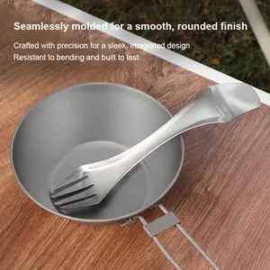 Three-In-One Titanium Metal Utensil Set, Pure Titanium Spoon/fork/knife, Multi-Functional for Travel, Camping, Hiking, Picnic