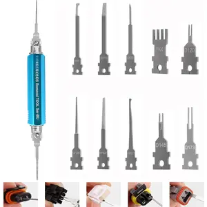 ST5348 10 count Pin Extractor Tool Kit, Double Tip Replacement Universal Automotive/Computer Repair Terminal Release Tool Kit, Suitable for AMP/Metri Pack/Molex/Deutsch DT DTM DTP Connector