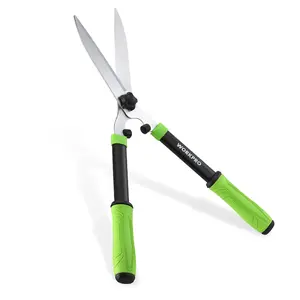 WORKPRO Hedge Shears, 23'' Manual Hedge Trimmers with Chrome Plated Steel Blade & Ergonomic Handle, Home Garden Pruner Hedge Clippers Perfect for Trimming Borders, Boxwood, and Tall Bushes