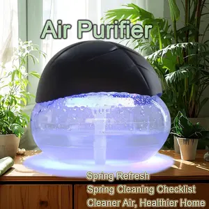 Air Purifier (Black)Purifier Spring Refresh Cleaner Air, Healthier Home - Water Filter Air Washer For Home and Office - Essential Oil Aroma Diffuser With LED Night light - Small Air Cleaner For Smoke and Pets