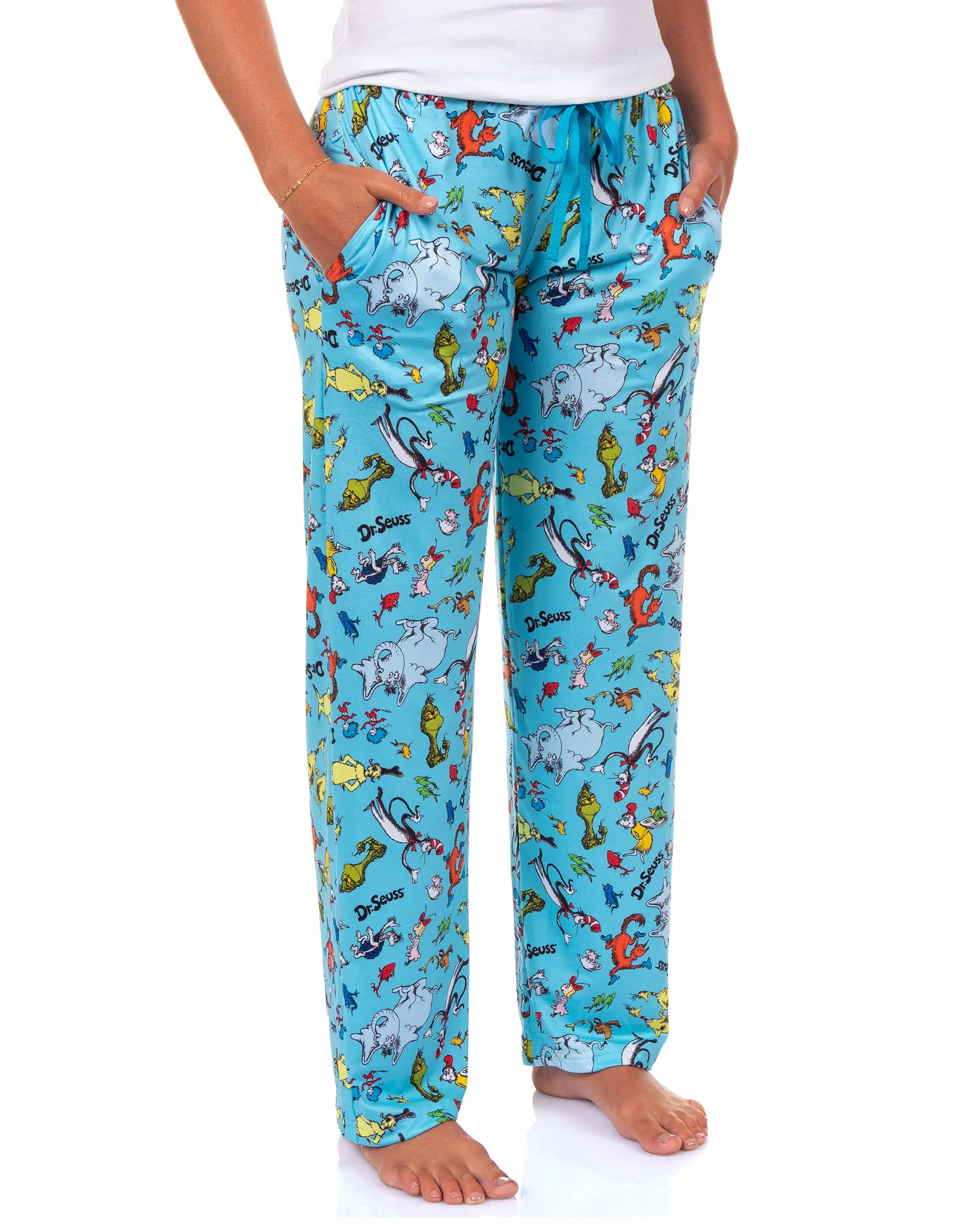 Dr. Seuss Pajamas Womens Cat in The Hat Grinch Horton Character PJ Pants, Polyester, Spandex