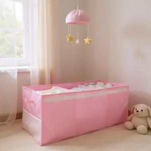 150L Extra-Large Storage Box Organizer in Fabric Pink Colour for Efficient Storage Solutions Household with Vibrant Pink Design Dustproof