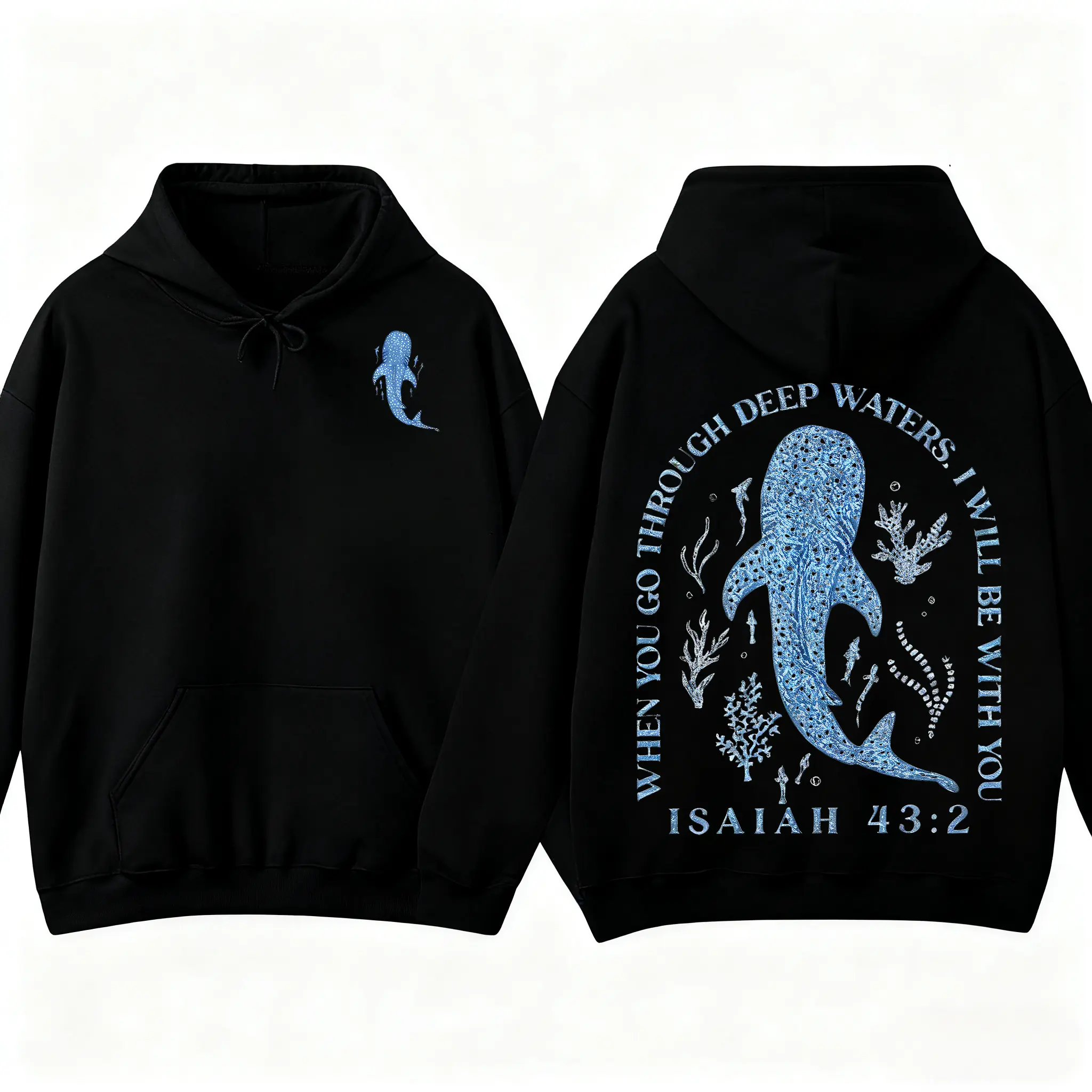 Whale Shark Pattern Hoodie Unisex Beach Style Sweatshirt Trendy Fashion Style Suitable for Fans Fashionable Comfortable Wear Holiday Gift, Birthday Gift, Fashionable Comfortable, Unisex hoodies  women