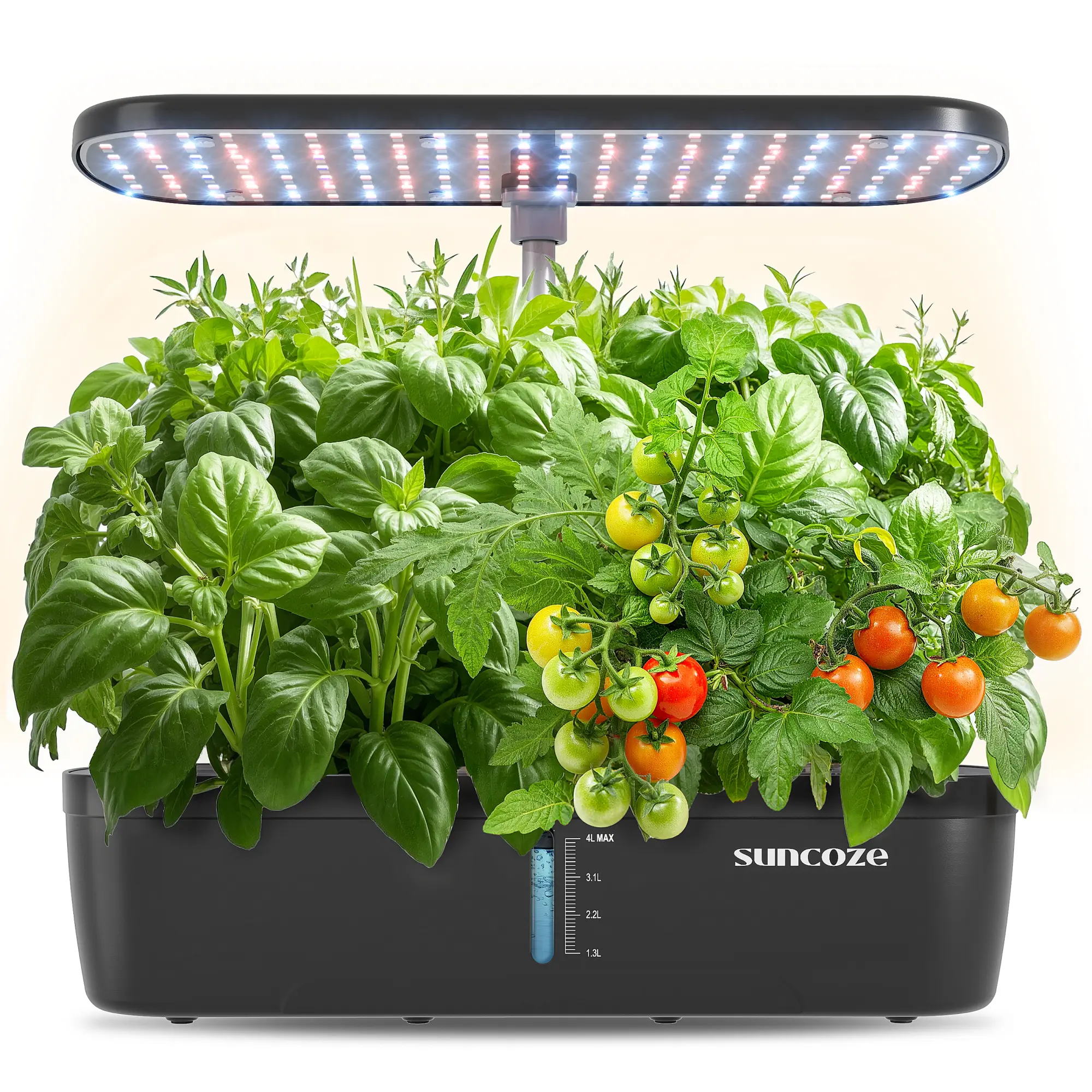 SUNCOZE Hydroponics Growing System Kit 12 Pods & 3 Pods, Indoor herb Garden with 20W LED Grow Light, Visible Water Tank with Pump, 2.2"-12.4" Adjustable Height Indoor Gardening System, Gardening Gifts