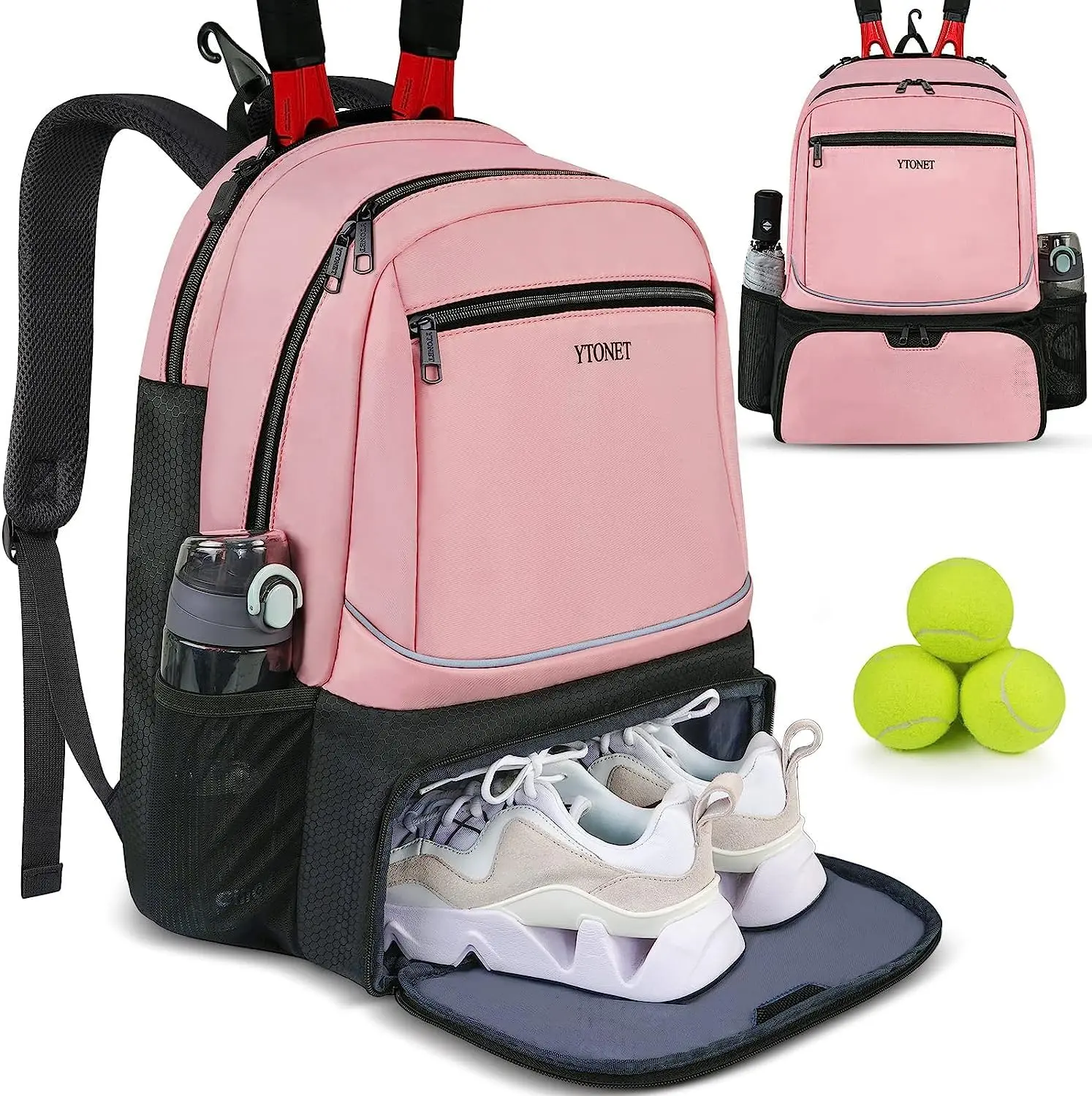 Ytonet Tennis Bag Tennis Backpack for Women Men 2 Rackets