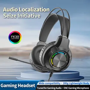 Syg45 Classic Wired Electronic Headset for Laptops, 3.5mm Headphone Jack + USB Audio Gaming Earphones, Headphones, Adjustable Comfort Fit, Suitable for Adults and Kids, USB Gamer Headset