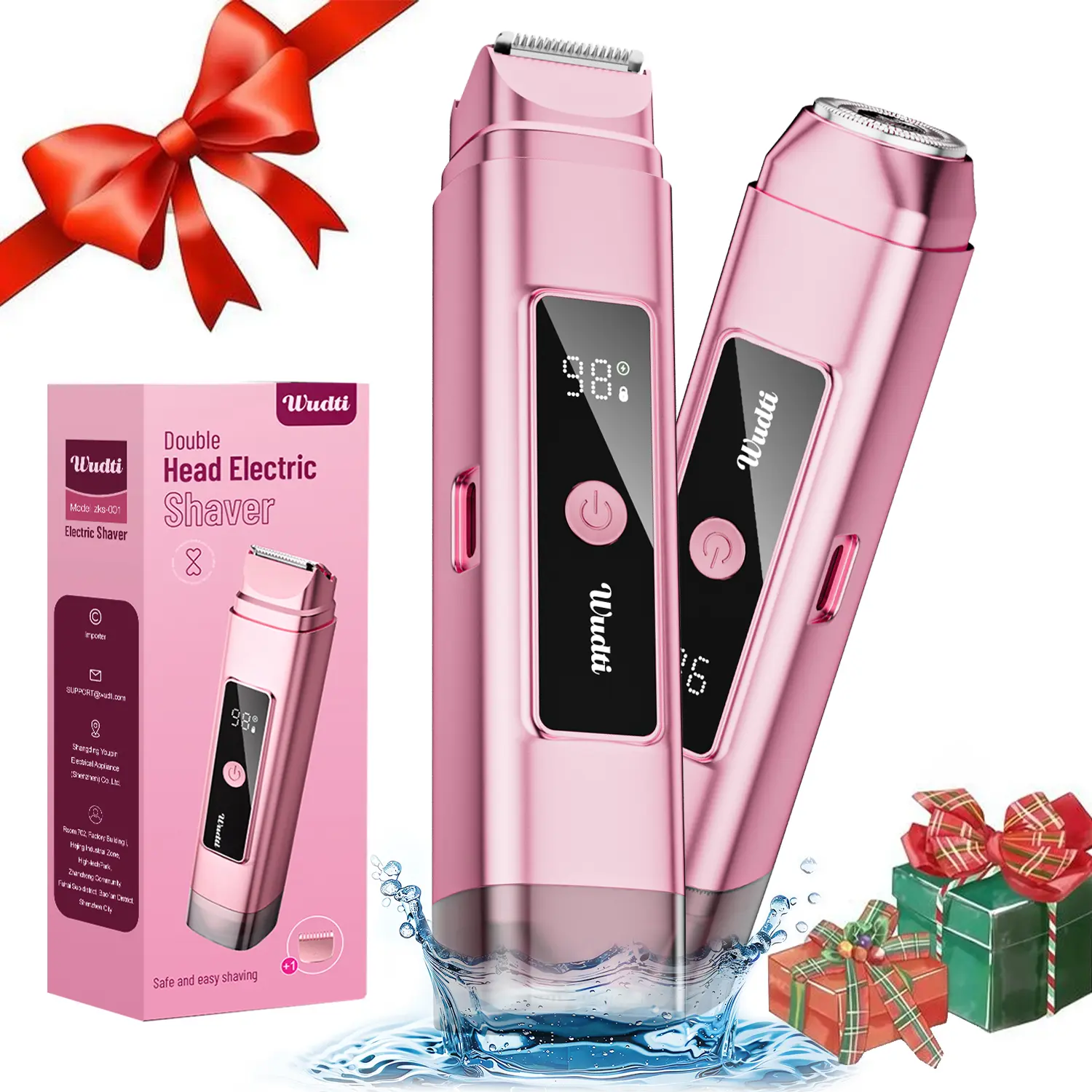 2-in-1 Electric Bikini Trimmer and Shaver Kit for Women, a Waterproof Cordless Multifunctional Hair Trimmer for Wet or Dry Face, Lip, and Chin Shave, Face Lip Chin Shave